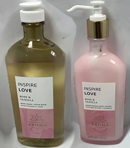 Bath And Body Works Aromatherapy Love - Rose & Vanilla Duo Body Lotion And Body Wash Full Size #TOP19