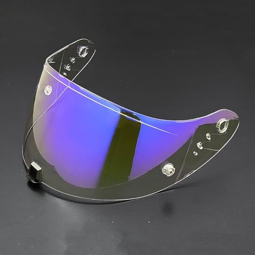 WSYLJX Visiere Casque Moto pour Scorpion EXO R1 520 1400, Lentille de Lunettes de Casque Remplacement Shield, Visière de Protection UV,Normal-B Aurora Blue