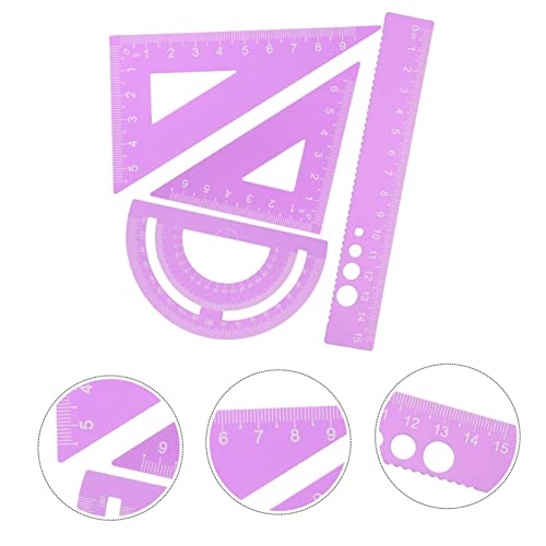 SEWACC 8 Pçs Conjunto De Quatro Peças De Réguas Ferramentas Domésticas Ferramenta Quadrada Bússola F