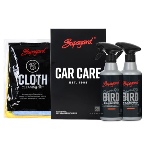 Supagard Bird Poo Remover for Cars Twin Pack (2 x 500ml) Powerful Bird Lime Cleaner & Bug Stain Remover Paint-Safe Rehydrating Foam Formula for Cars & More