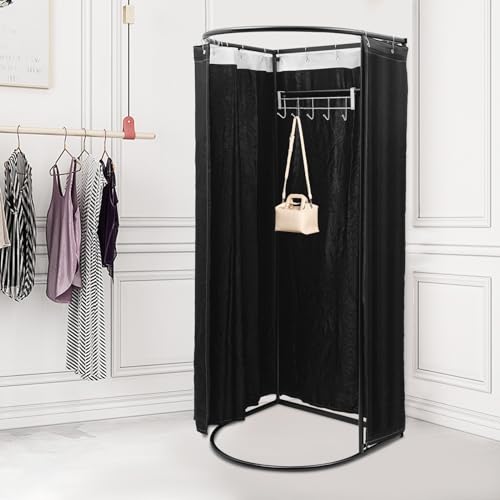 Cabine d'essayage mobile vestiaire rideau noir occultant