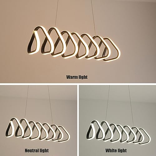 Table à manger à LED suspendue noire réglable avec télécommande