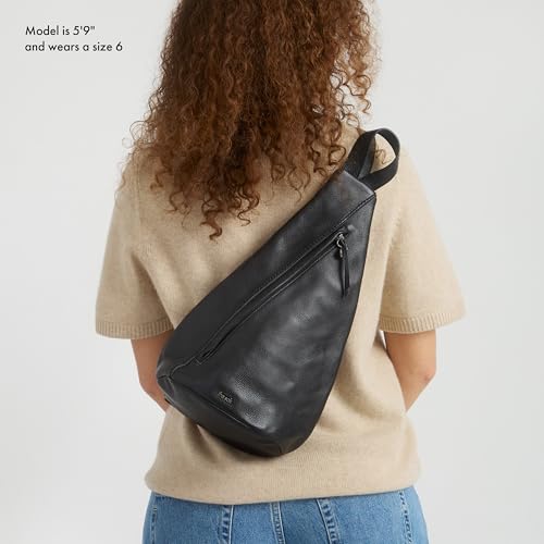 The Sak Geo Sling Backpack in Leather, Convertible Design, Black2