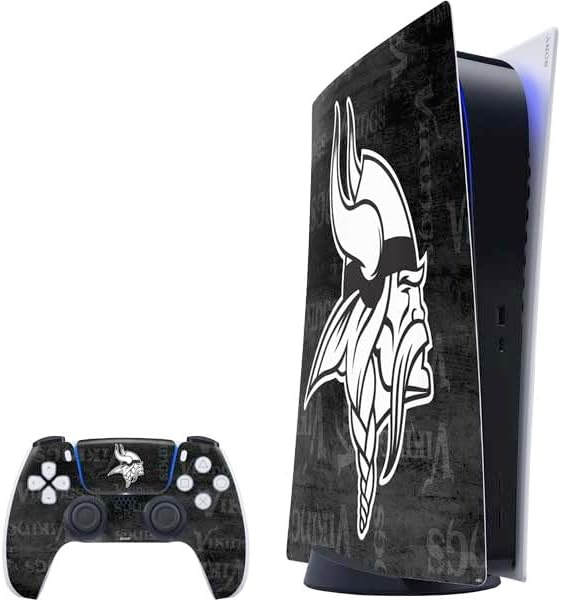 Skinit Decal Gaming Skin Compatible with PS5 Digital Edition Bundle - Officially Licensed NFL Minnesota Vikings Design