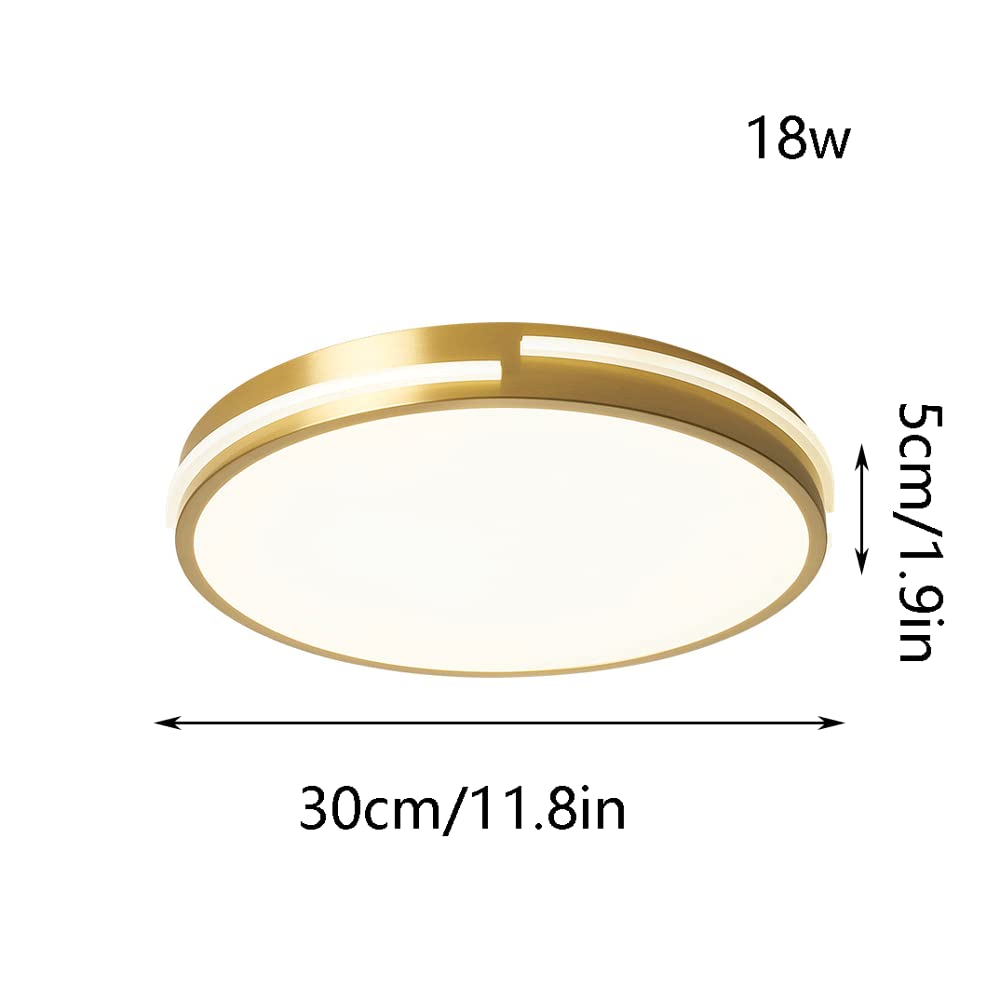 Accesorio de iluminación cercano al techo, Nordic Gold, luz de techo de montaje empotrado simple y ultrafina, la instalación de ahorro de energía LED es fácil de usar en guardarropa, vestidor, vestíbu