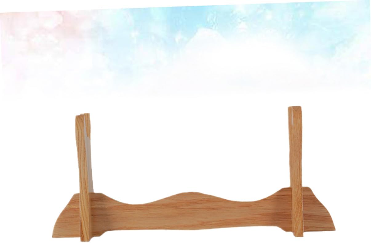 BESPORTBLE Detachable Wooden Stand Single Layer Display Shelf Organizer for Collectible and Knives Decorative Rack for Home Retail Use