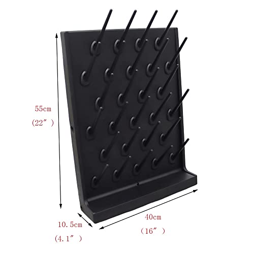 27 Pegs Black Lab Glassware Bottle Drying Rack Wall-Mount/Free-Standing Detachable Pegs Lab Drying Rack For Lab Supply Cleaning Equipment Or Lab Science Use #TOP1