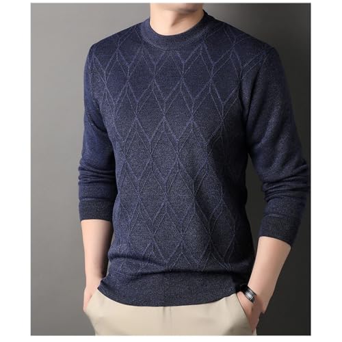 Man Knit Pullover Solid Color Comfortable and Casual Soft Thickened Added Velvet Sweater4