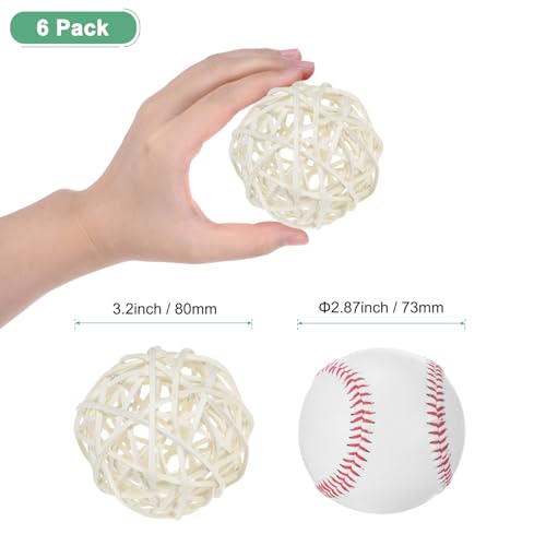 Boules de rotin osier 80mm orbes decoratives et remplisseurs de vase blanc M METERXITY - 3