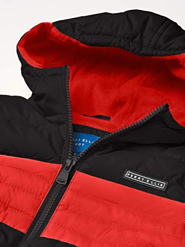 Perry Ellis Boys' Little Colorblock Puffer, Black, 6 #TOP1