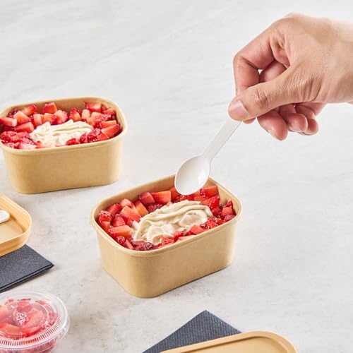 Image of Coppetta 7 Ounce Dessert Cups, 200 Greaseproof Ice Cream Cups - Lids Sold Separately, For Hot And Cold Foods, Kraft Paper Yogurt Bowls, Disposable, For Sundaes, Mousse Or Puddings - Restaurantware