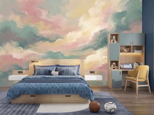 Papier peint intissé pour masquer un mur abîmé avec un effet marbre chic - 5