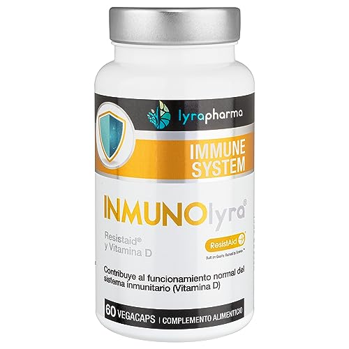 Inmunolyra® con Resistaid® para reforzar nuestro sistema inmunológico – Fórmula testada con prebioticos y vitamina D con una triple acción de ayuda a nuestras defensas – 60 cápsulas vegetales