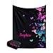 Butterflies Custom Blanket Personalized Name Soft Fleece Blankets Throws as Birthday Gifts for Family Kids 60' x 80'
