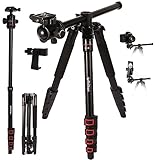 Portable and Stable Smvchen 70" Axis Horizontal Tripod Monopod for DSLR Cameras and Phone with 360°B