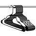 HOUSE DAY Robusta Grucce Appendiabiti Salvaspazio in Plastica, Appendini Armadio,42cm larghezza, Set di 50, per Giacche Leggere, Camicie, Pantaloni, Pullover, Top, Polo, Gonne (Nero)