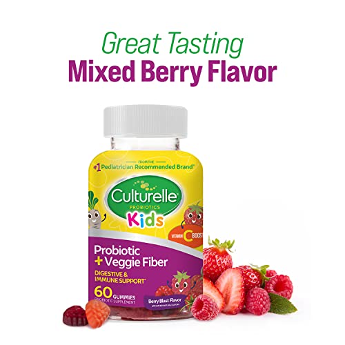 Culturelle Daily Probiotic for Kids + Veggie Fiber Gummies (Ages 3+) - 60 Count - Digestive Health & Immune Support – Berry Flavor with a Vitamin C Boost - Image 6