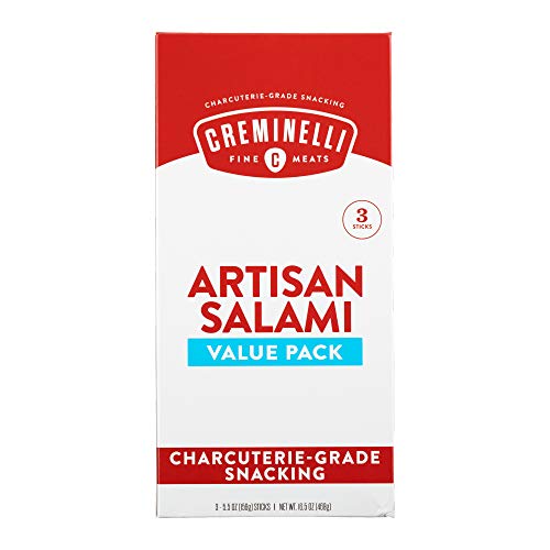 Creminelli Casalingo Salami, (3 Count, 5.5Oz), Humanely Raised Pork*, No Added Nitrates Or Nitrites, No Artificial Ingredients, Gluten Free, Keto & Paleo Friendly Snacks, 44G Protein Per Package, 0G Sugar**, #TOP3
