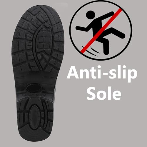 Image of ELECANT Lace-up Steel Toe, PVC Sole and Rexine Upper Black Safety Shoes for Construction, Factory and Industrial Work||Safety Shoes for Men