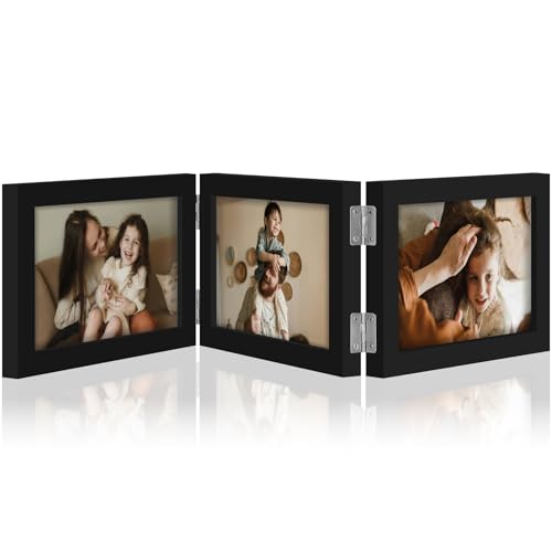 decorUhome Black Triple 6x4 Picture Frame Horizontal MDBK08