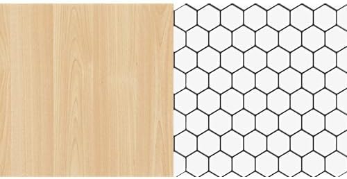 Bundle Includes (1) d-c-fix Self-Adhesive Film, Maple Wood, 17" x 78" Roll, 2-Pack & (1) DÉCOR Wow Peel & Stick Backsplash for Kitchen & Bathroom, (8) 12x12-inch Sheets Covers 8 Sq. Ft, White Hexagon