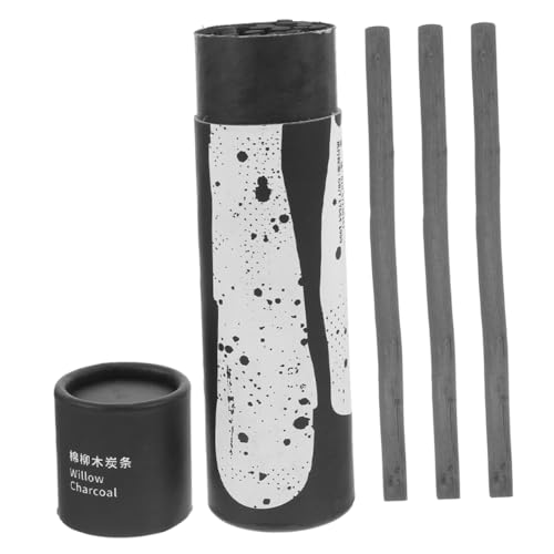 KALLORY 25pcs Willow Charcoal Sticks for Sketching and Drawing Low Dust Blendable Art Supplies for Artists and Art Students for Writing Smudging and Crafting