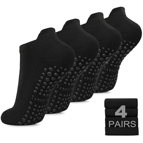 yeuG Non Slip Socks with Grips for Men Women Grip Pilates Socks Anti Skid Socks for Yoga, Pure Barre, Hospital Grippy Socks Cover