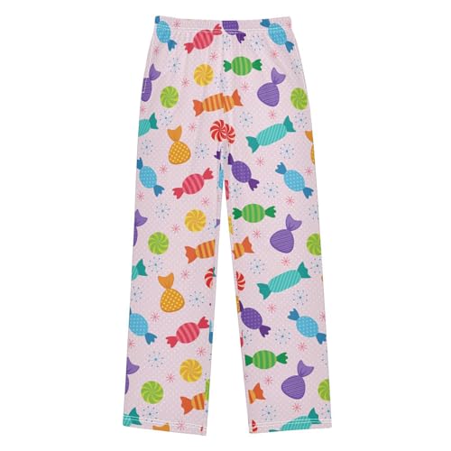 ZZXXB Colorful Candy Boys Long Pants Soft Trousers Elastic Waist Kids Lounge Bottoms with Pockets S-XL
