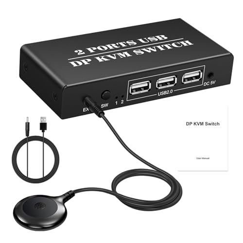 Conmutador 2 en 1 salida con controlador de escritorio switch KVM para dos computadoras 5