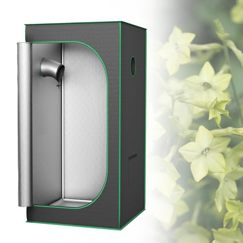 Froadp Tienda de cultivo de 80 x 80 x 160 cm con tejido Oxford 600D y marco de acero, armario de cultivo resistente a la luz con lámina interior reflectante, invernadero para cultivo de plantas