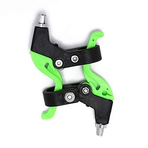 2 PCS Children Bicycle Brake Lever Handlebar 1 Pair Universal Plastic Aluminum Alloy Brake Handle Mountain Road Bike Brake Lever 2.2cm Diameter(Green)
