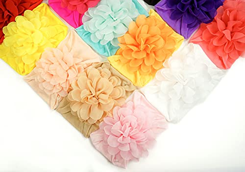Céllot 15 Pieces Baby Girls Headbands Tulle Hair Bows Head Wraps Chiffon Flowers Bows Soft Stretchy Turban Headbands For Newborn Infant Girls And Toddlers #TOP2