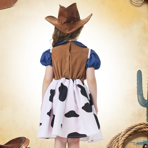 Disfraz de vaquera para niñas con sombrero miniatura 3