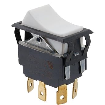 METRO SELECTOR Rocker Switch, DPDT TIGL721-1S-WH-FN-BLK