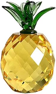 BSGP 1 PC Mini Pineapple Ornament Crystals Glass Figure Paperweight Craft Figurine Home Table DécorYellow