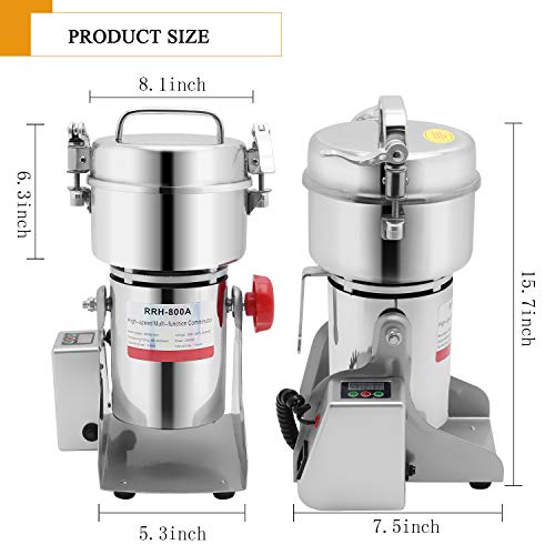 Huanyu 2600W Getreidemühle Elektrische Getreidemühlen 800G Schrotmühle Kommerzieller Multi-Zerkleinerer mit… – Bild 3