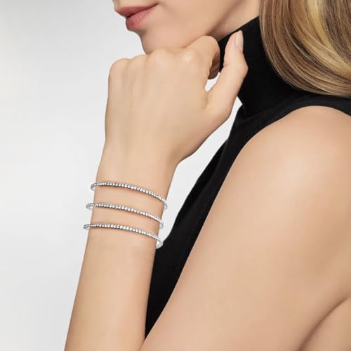 Suyi Rhinestone Arm Cuff for Women Crystal Cuff Bracelet for Bride Wedding3