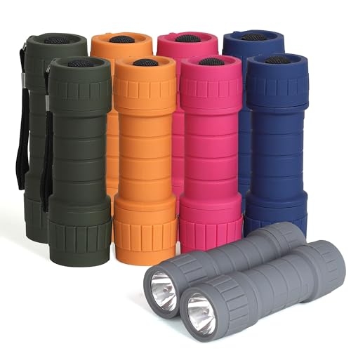 SEAMAGIC 10-Pack Professional Outdoor Mini Flashlights Set, Super Bright 100 Lumen LED Flashlights, Small Flashlights Pack with 30-Piece AAA Dry Batteries Included