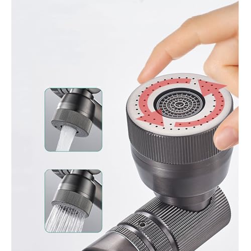 Robinet de lavabo haut gris contre les éclaboussures pivotant 1080°