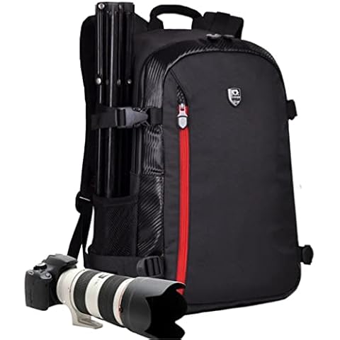 YUHAN Oxford Large Capacity Multi-function Waterproof Anti-shock SLR/ DSLR Gadget Camera Bag Professional Gear Photography Travel Backpack Rucksack Cover