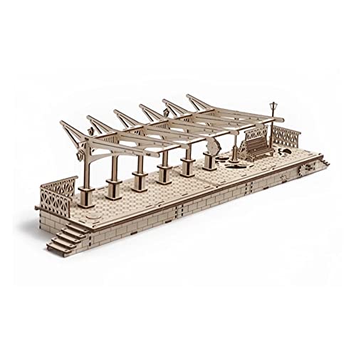 UGears Plywood Railway Platform Collectible Mechanical Model