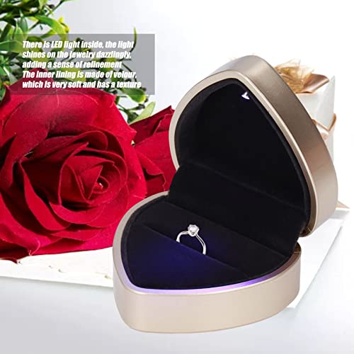 Caixa De Anéis De LED, Luxuosa E Elegante Tratamento Fosco Veludo Macio Boa Textura Caixa De Present