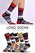 HFZBBBL Men's Colourful Striped Crew Socks 5-Pack – Soft Cotton, Breathable, Ideal Gift