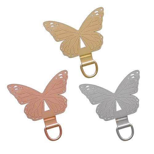 BIFHIG 3 Pezzi di Guarnizione per Telefono Cellulare Farfalla, Clip in Acciaio Inossidabile, Patch Posteriore Rimovibile, Decorazione del Telefono Cellulare.