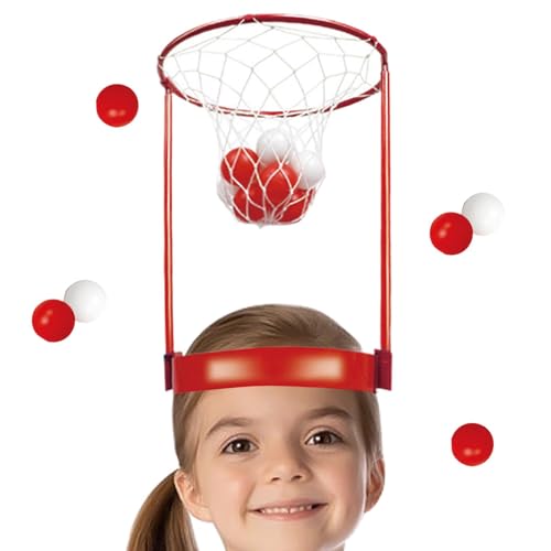 Juego de Basket-Ball Head Hoop para niños pequeños, juego de baloncesto de cabeza de aro de baloncesto, juguetes de baloncesto para pequeños, juego de diadema de red de cesta para edades de 3 a 6 años