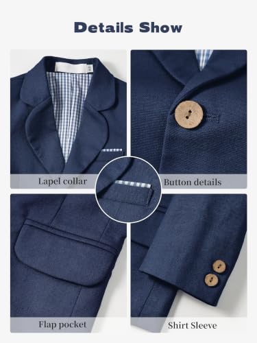 Image of Volunboy Toddler Suit Baby Boy 3 Piece Linen Tuxedo 18M-5T