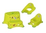 3er Set Z Funny Farm grün WC Aufsatz + Kindertopf + Hocker zweistufig Toilettentrainer