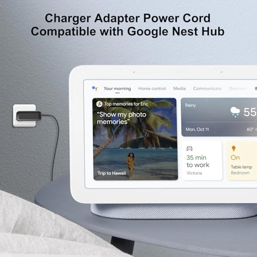 TAIFU 24V AC Adapter Charger for Google Nest Hub Max, Google Nest Audio Speaker GA00639-US GA00426-US W18-030N1A W030R013Q W18-030B1A Chicony AcBel G2JXE Power Supply Cord by TAIFU - Image 2