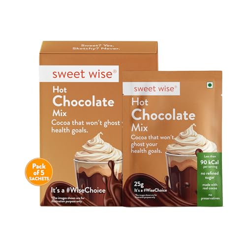 Image of Sweet wise Hot Chocolate Mix- 125gm| No refined sugar| Choco powder for Milk, Cold & hot shakes | No Preservatives
