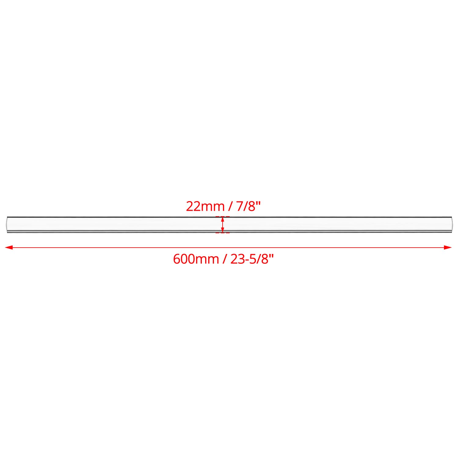 QWORK Acrylic Dowel Rod, 2 Pack 7/8" W x 24" L Clear Acrylic Round Rods for DIY Projects, 22mm x 610mm